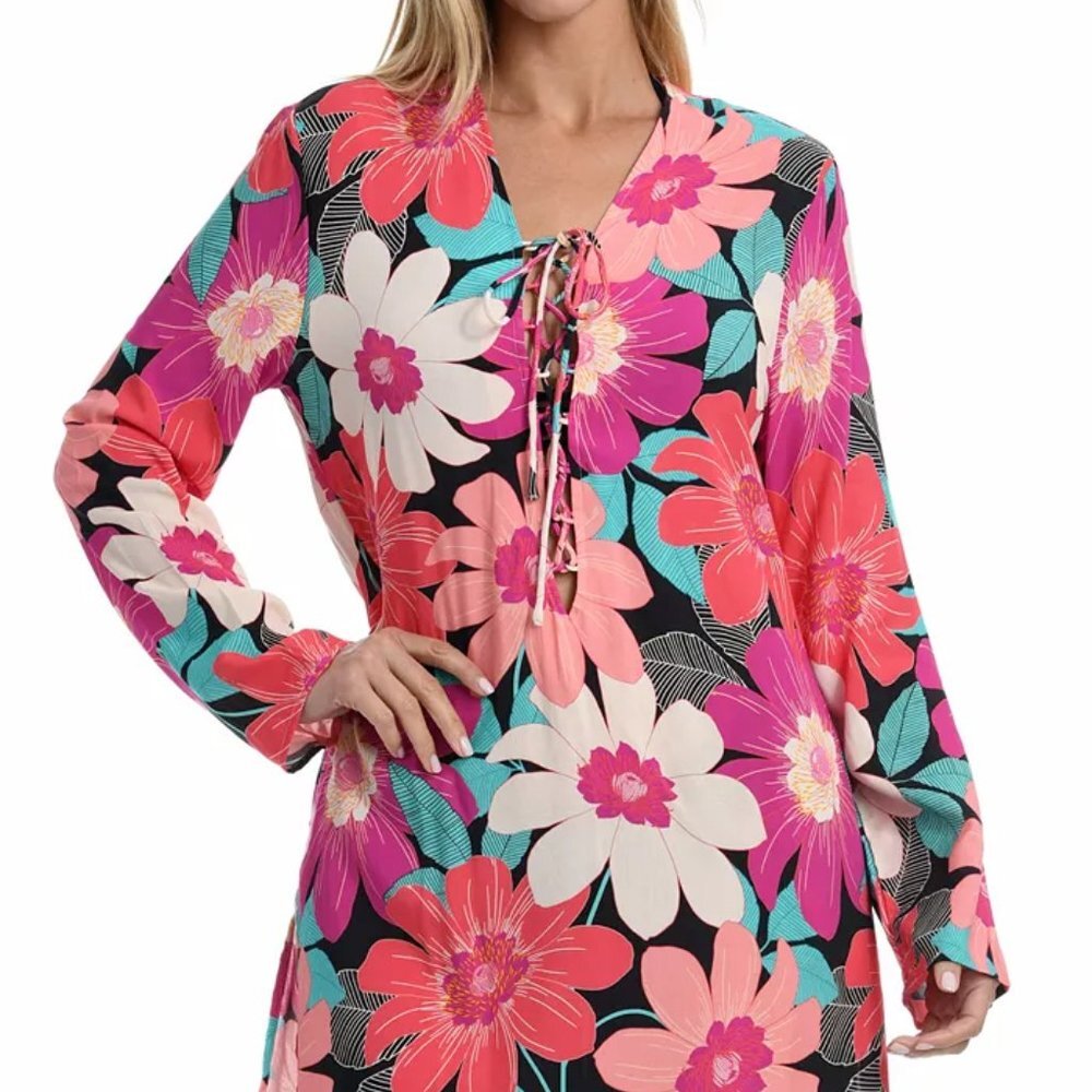 NWT La Blanca In Full Bloom Cover Up Tunic Small S